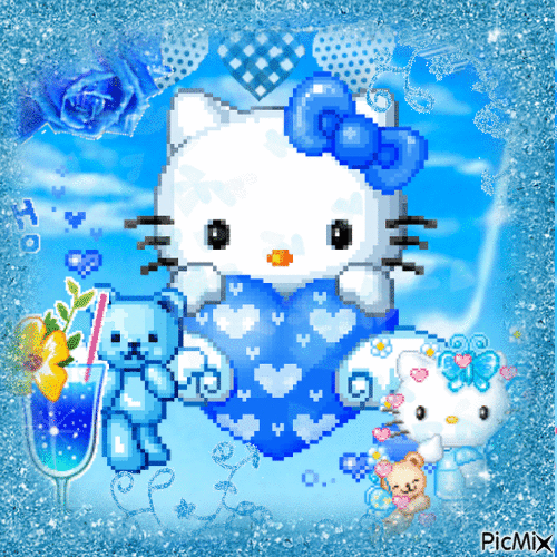 🌐~Blue angel hello kitty! :3 🌊 - Ilmainen animoitu GIF