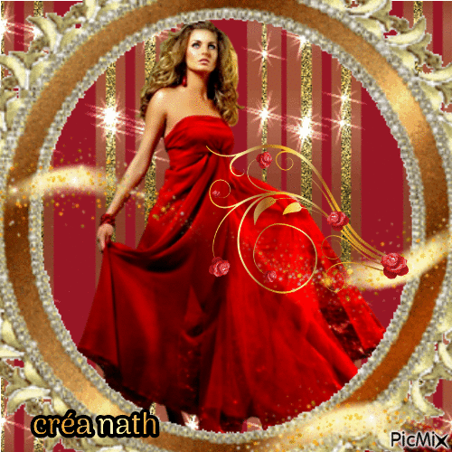 La belle robe rouge,concours - Бесплатный анимированный гифка