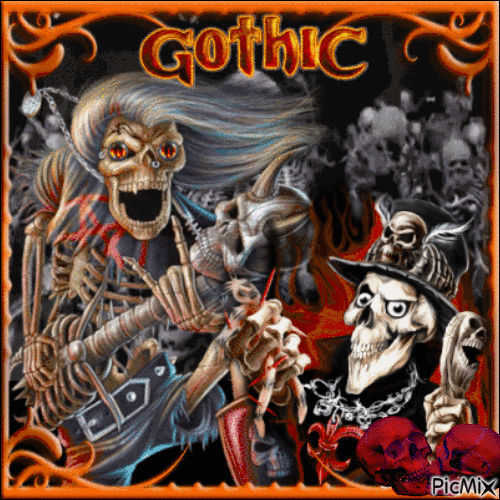 Gothic  Skeleton - GIF animé gratuit