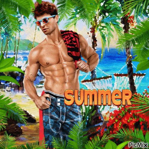 Summer man - Bezmaksas animēts GIF