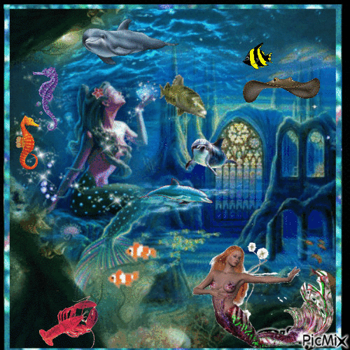 Dolphin & Mermaid Dream - Ingyenes animált GIF
