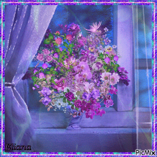 Bouquet violet - Free animated GIF