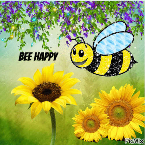 bee happy - Gratis animeret GIF