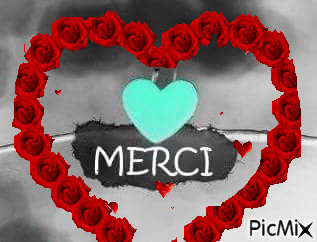 coeur merci - Бесплатный анимированный гифка
