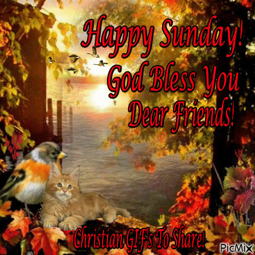 Happy Sunday! God Bless You Dear Friends! - Gratis animerad GIF