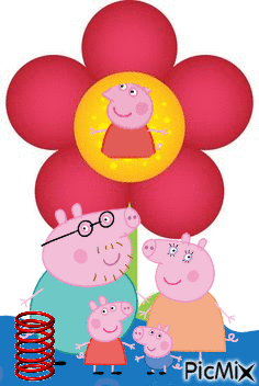 Pepa Pig y familia - GIF animado gratis