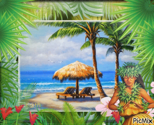 Tropical beach - Zdarma animovaný GIF