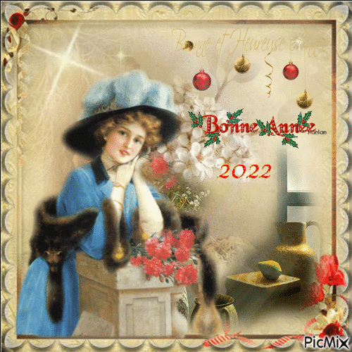 Bonne Année 2022 vintage - 無料のアニメーション GIF