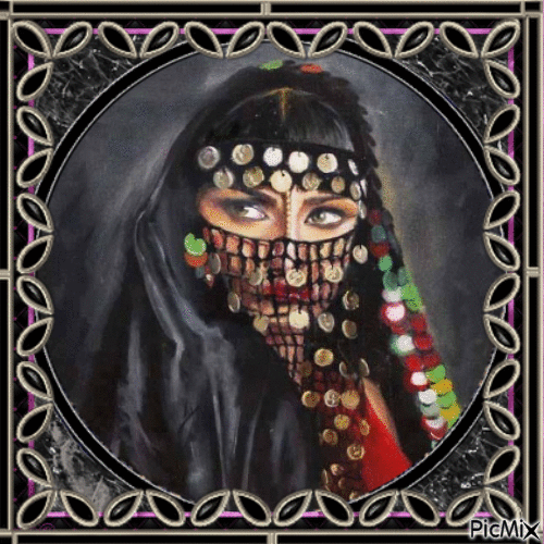 Portrait d'une femme arabe. - Nemokamas animacinis gif