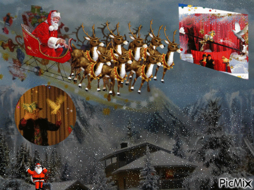 Le Père Noël et le Magicien - Besplatni animirani GIF