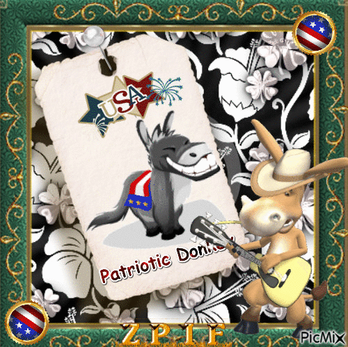 Patriotic Donkey - Bezmaksas animēts GIF