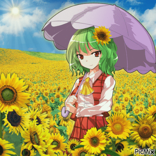 yuuka in the garden of the sun - GIF animado gratis