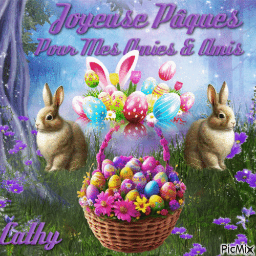 Merci ma Cathy Joyeuses Pâques à toi aussi - Ingyenes animált GIF