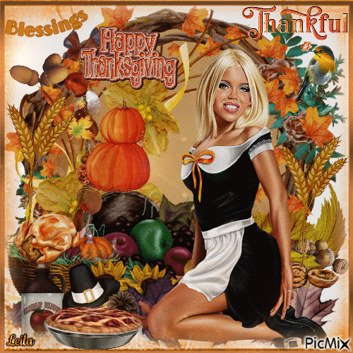 Blessings. Thankful. Happy Thanksgiving - Free animated GIF