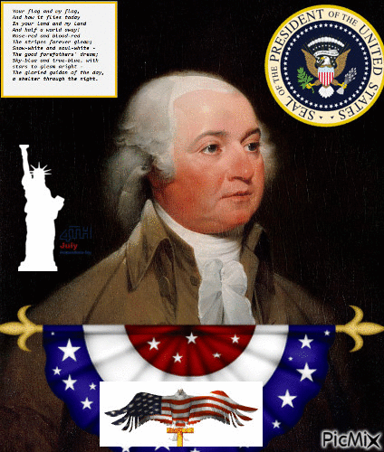 John Adams (1735 – 1826) was an American patriot who served as the second President of the United States (1797–1801) and the first Vice President (1789–97) - Darmowy animowany GIF