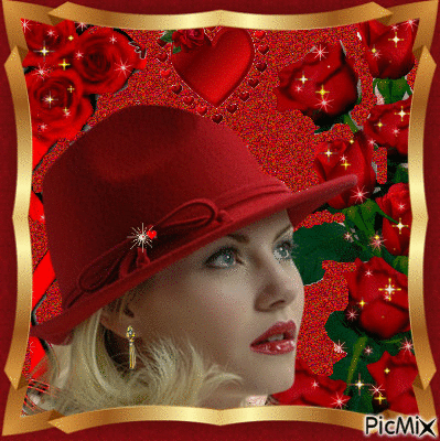 A Dama de Chapéu Vermelho - Ingyenes animált GIF