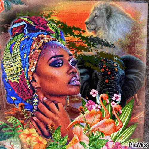 La beauté africaine - GIF animé gratuit