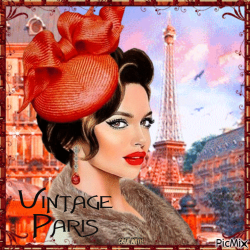 Femme vintage á Paris...concours - Free animated GIF