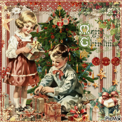 Vintage Christmas - Gratis geanimeerde GIF