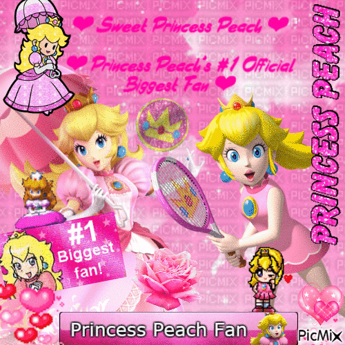 ❤︎ Princess Peach's One n only #1 True Fan ❤︎ - GIF เคลื่อนไหวฟรี