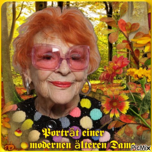 Porträt einer modernen älteren Dame - png gratis