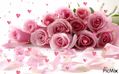 Różowe róże - Безплатен анимиран GIF