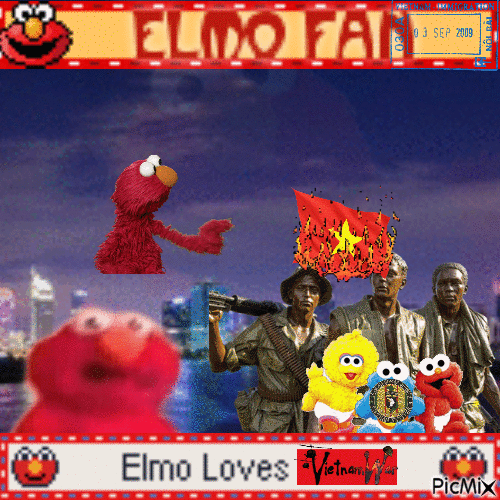 ELMO HATES VIETNAM - Free animated GIF