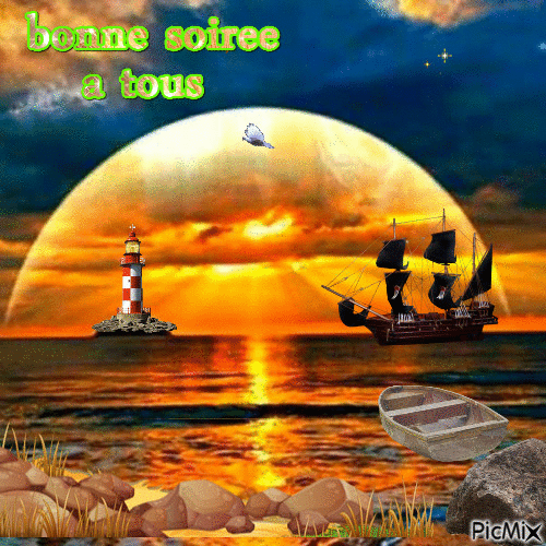 BONNE SOIREE BISOUS - Бесплатный анимированный гифка