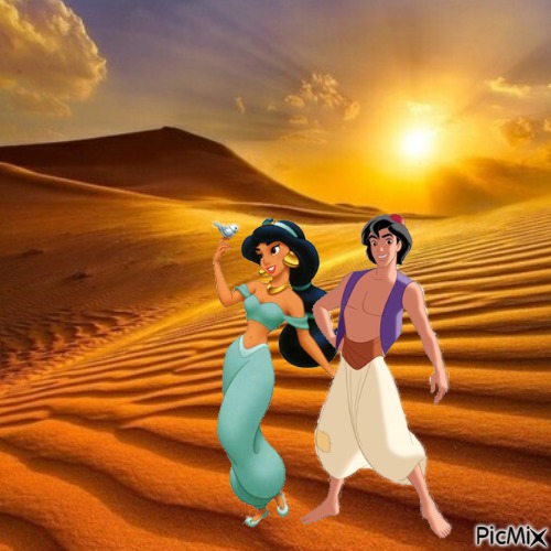 Aladdin and Jasmine - zdarma png