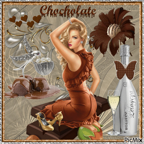 ꕥ champagne and chocolate ꕥ - Free animated GIF