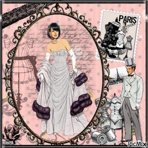 Femme et mode vintage - Безплатен анимиран GIF