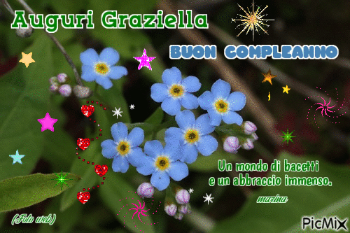 Buon Compleanno Graziella - Bezmaksas animēts GIF