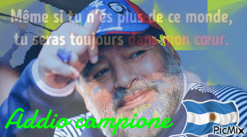 Addio Maradona - GIF animé gratuit