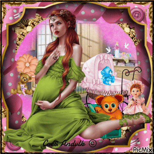 Alice - Jolie femme enceinte - GIF animé gratuit
