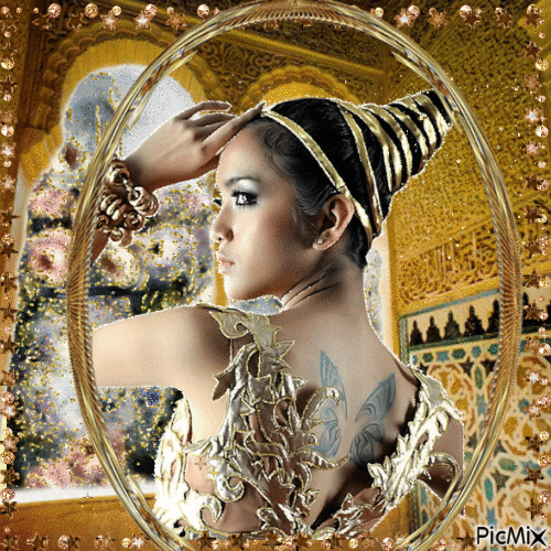 Retrato de una mujer oriental - Gratis animeret GIF