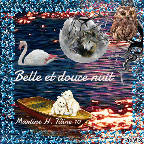 Belle et douce nuit - Darmowy animowany GIF