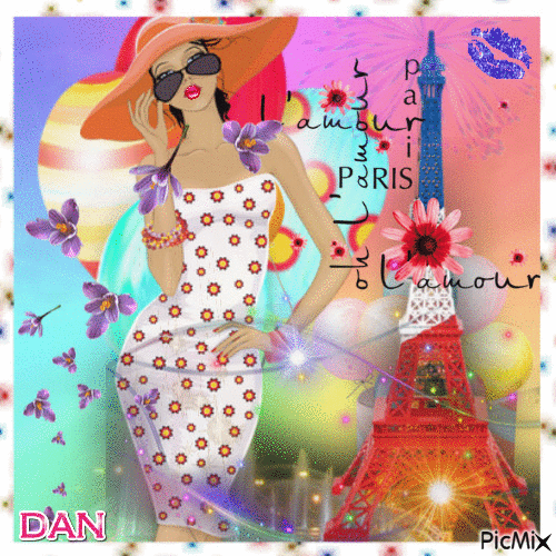 Paris Multicolore - GIF animado gratis