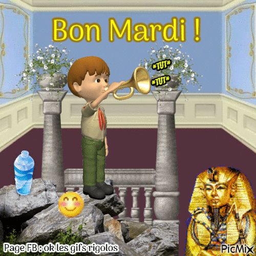 bon mardi trompette - Бесплатный анимированный гифка