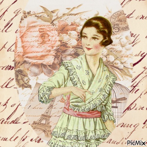 vintage femme - zadarmo png