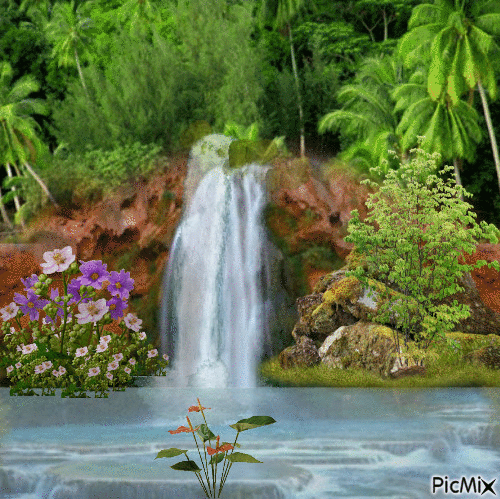 Wasserfall - Ilmainen animoitu GIF