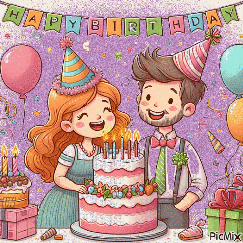 Happy Birthday - Animovaný GIF zadarmo