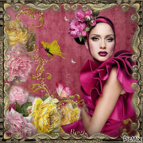 Beautiful among roses... - Besplatni animirani GIF
