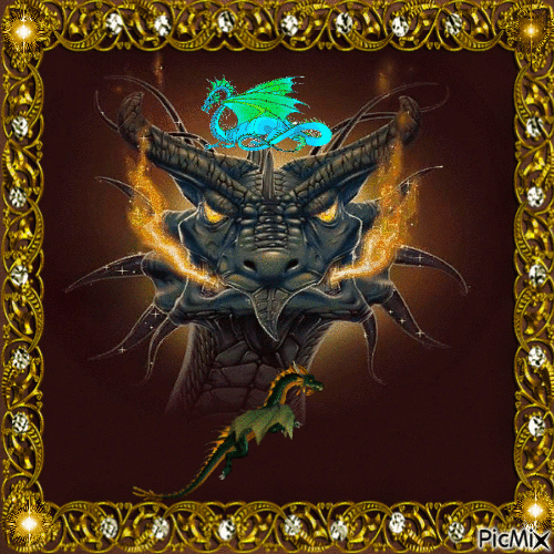 портрет дракона - Zdarma animovaný GIF