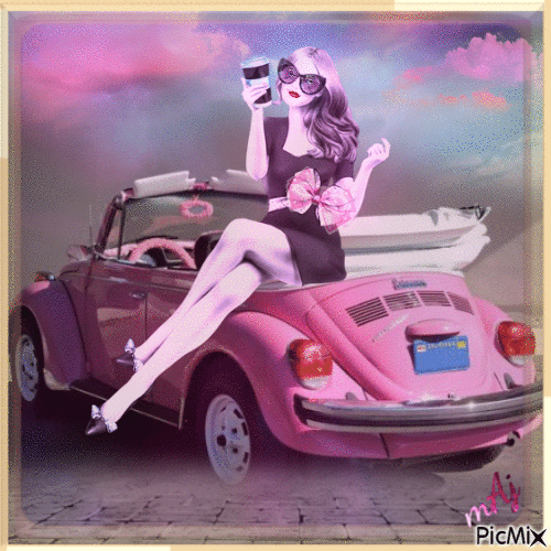 Concours "Femme et sa voiture" - GIF animado gratis