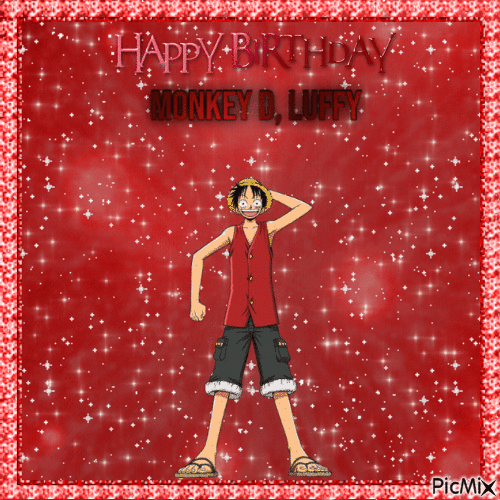 Happy Birthday Monkey D. Luffy - GIF animate gratis