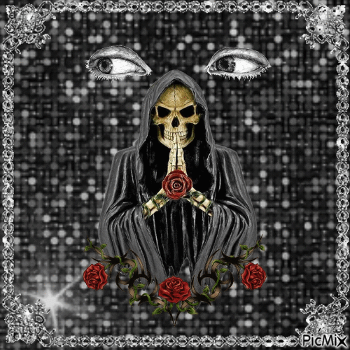Skull roses - Free animated GIF