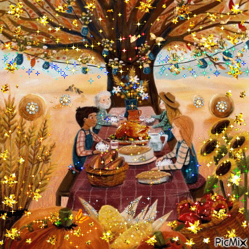 thanksgiving dinner - Free animated GIF