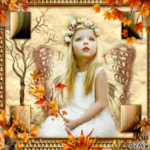 Petit ange d'automne - Gratis animeret GIF