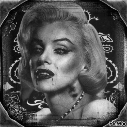 Concours : Marilyn Monroe - Gothique en noir et blanc - GIF animé gratuit