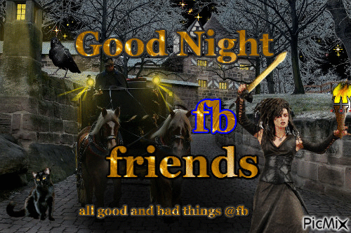 good night facebook friends - GIF animé gratuit